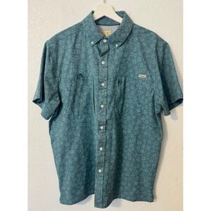Tallwoods Element Wear Floral Button Up Short‎ Sleeve Shirt Pockets Large